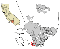 Location of Palos Verdes Estates in Los Angeles County, California
