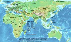 Map of Eurasia showing the different states