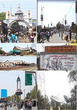 Clockwise from top: Prajatantra Dwar, Khoori river bridge (connecting northern and southern parts of the city), Bhagat Singh chowk, Doordarshan kendra, Sadbhawana chowk, Nawada Railway Station.