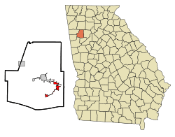 Location in Paulding County and the state of Georgia