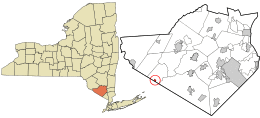 Location in Orange County and the state of New York.