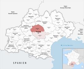 Location within the region Occitanie