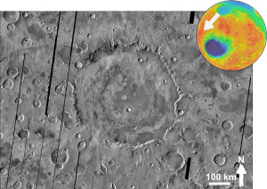Martian impact crater Huygens based on THEMIS Day IR.png