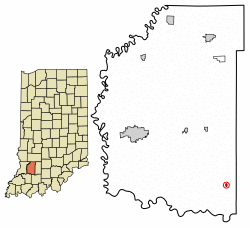 Location of Alfordsville in Daviess County, Indiana.