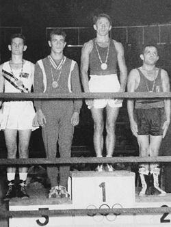Oliver Taylor, Brunon Bendig, Oleg Grigoryev, Primo Zamparini 1960.jpg