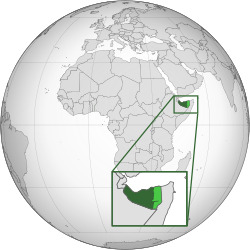 Controlled territory (dark green) and territory claimed but not controlled (light green)
