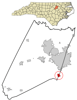 Location in Nash County and the state of North Carolina.