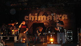 Chimaira performing at the Marquee Theatre in Tempe, Arizona in 2009