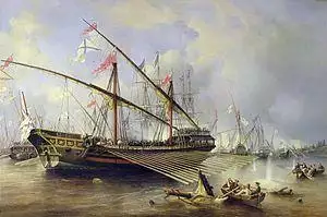 Ferdinand Victor Perrot - The Battle of Grengam on 27th July 1720.jpg