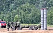 The self-propelled launch vehicle 5P90S on a BAZ-6909-022 chassis for the S-400 system.