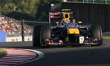 Webber cresting a hill during the 2010 Japanese Grand Prix
