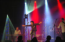 The band performing at the Zürisee-Festival in Erlenbach, near Zurich, Switzerland, 2013