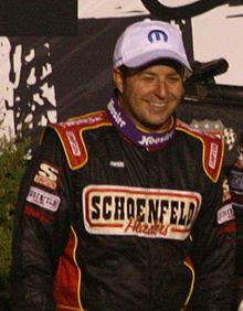 Tracy Hines 2012 USAC Midget Podium Angell Park Speedway.jpg