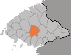 Map of North Pyongan showing the location of Kusong