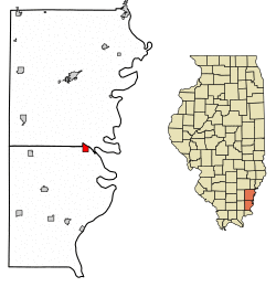 Location of New Haven in Gallatin County, Illinois.