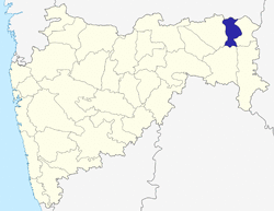 Location of Bhandara district in Maharashtra