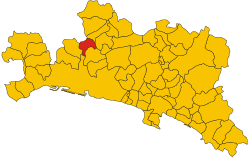 Map of comune of Mignanego (province of Genoa, region Liguria, Italy).svg