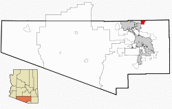 Location in Pima County and the state of Arizona