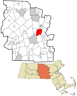 Location in Worcester County and the state of Massachusetts.