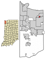 Location of New Chicago in Lake County, Indiana.