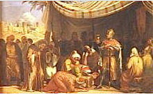 Baldwin III of Jerusalem receiving capitulation of Ascalon.jpg