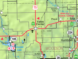 KDOT map of Woodson County (legend)