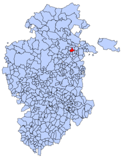 Municipal location of Busto de Bureba in Burgos province