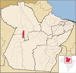 Location of Belterra in the State of Pará, Brazil