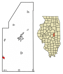 Location of Cerro Gordo in Piatt County, Illinois.