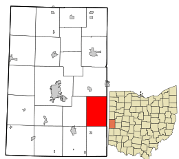 Location in Darke County and the state of Ohio.