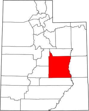 Map of Utah highlighting Emery County