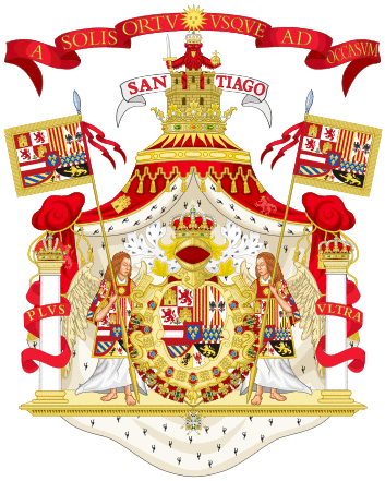 Full Ornamented Royal Coat of Arms of Spain (1700-1761).svg