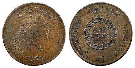 Photograph of 1793 Flowing Hair (chain) Cent