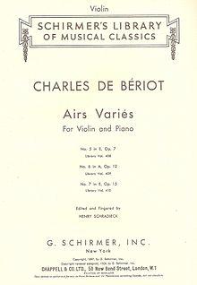 Schirmer cover page of Bériot's Airs Variés.jpg