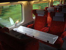 Comfortable, red train seats