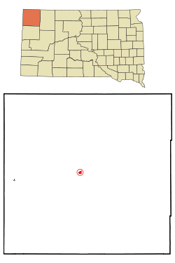 Location in Harding County and the state of South Dakota