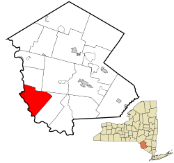 Location of Tusten in Sullivan County, New York