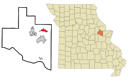 Location of Wright City, Missouri
