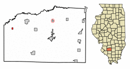 Location of Venedy in Washington County, Illinois.