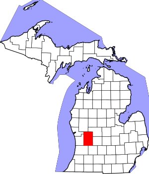 Map of Michigan highlighting Kent County