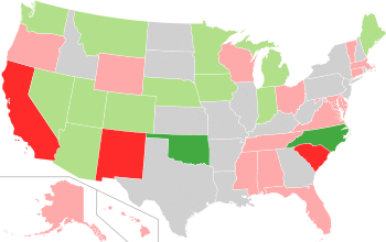 Map of faithless elector laws in the US
