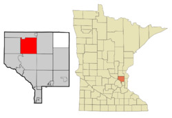 Location of the city of Oak Grove within Anoka County, Minnesota