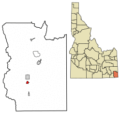 Location of Bloomington in Bear Lake County, Idaho.
