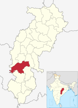 Location of Kanker district in Chhattisgarh
