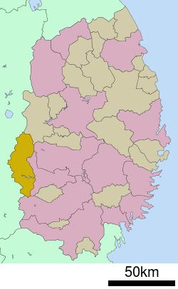 Location of Nishiwaga in Iwate Prefecture