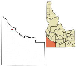Location of Murphy in Owyhee County, Idaho.