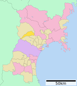 Location of Shikama in Miyagi Prefecture