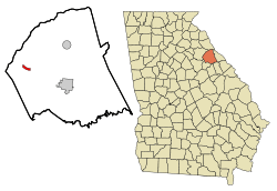 Location in Wilkes County and the state of Georgia