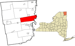 Location in Clinton County and the state of New York.