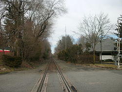 The former Harrington Park station on the New York Central Railroad's West Shore Railroad, now occupied by CSX.